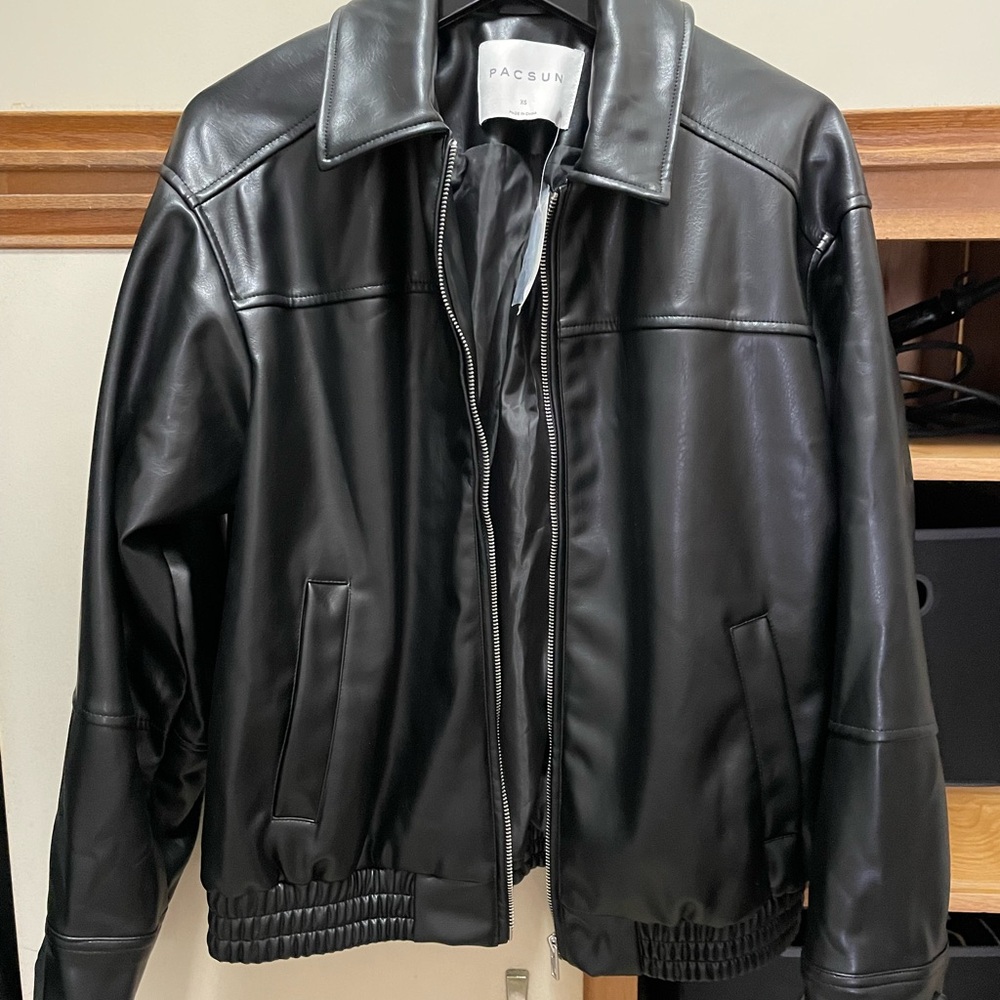 PacSun Black Oversized Faux Leather Jacket
